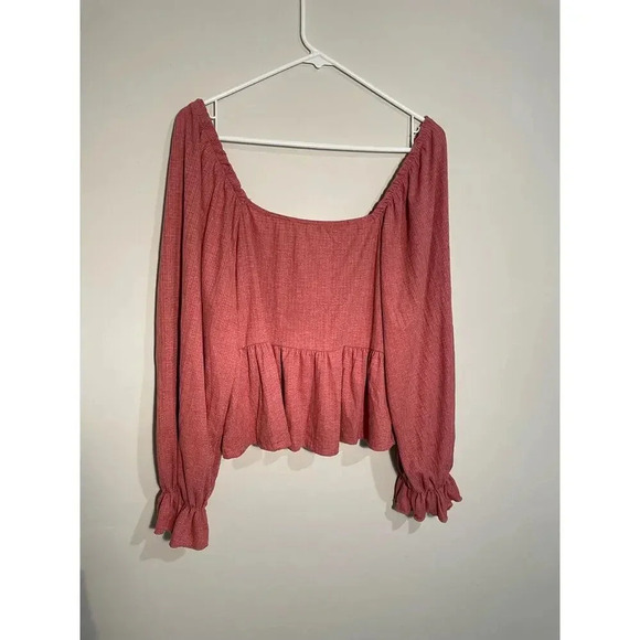 Altar’s State Terracotta Smocked Ruffle Blouse Top - Picture 5 of 9
